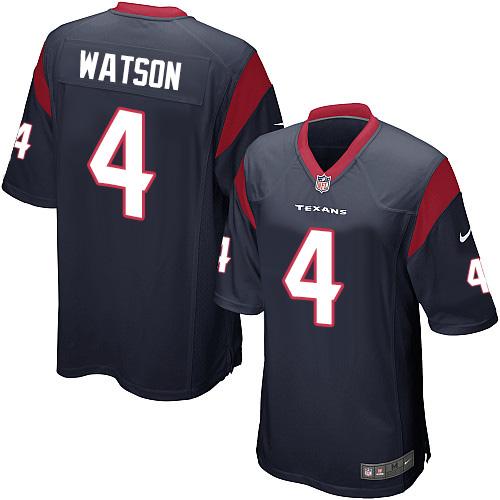Nike Texans #4 Deshaun Watson Navy Blue Team Color Youth Stitched NFL Elite Jersey - Click Image to Close